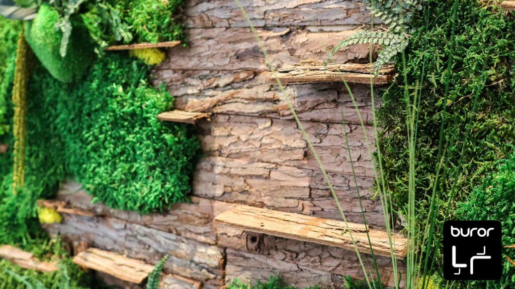 Mur végétal d'exposition chez Buror